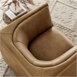 Modway Hilda Curved Back Vegan Leather Upholstered Armchair in Toast