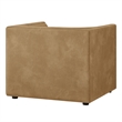Modway Hilda Curved Back Vegan Leather Upholstered Armchair in Toast