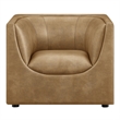 Modway Hilda Curved Back Vegan Leather Upholstered Armchair in Toast