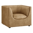 Modway Hilda Curved Back Vegan Leather Upholstered Armchair in Toast