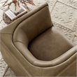 Modway Hilda Curved Back Vegan Leather Upholstered Armchair in Mushroom