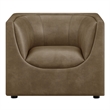 Modway Hilda Curved Back Vegan Leather Upholstered Armchair in Mushroom