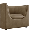 Modway Hilda Curved Back Vegan Leather Upholstered Armchair in Mushroom