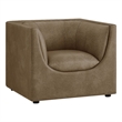 Modway Hilda Curved Back Vegan Leather Upholstered Armchair in Mushroom
