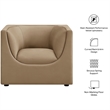 Modway Hilda Curved Back Performance Velvet Upholstered Armchair in Taupe