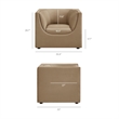 Modway Hilda Curved Back Performance Velvet Upholstered Armchair in Taupe