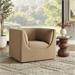 Modway Hilda Curved Back Performance Velvet Upholstered Armchair in Taupe
