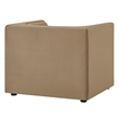 Modway Hilda Curved Back Performance Velvet Upholstered Armchair in Taupe