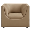 Modway Hilda Curved Back Performance Velvet Upholstered Armchair in Taupe