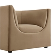 Modway Hilda Curved Back Performance Velvet Upholstered Armchair in Taupe