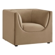 Modway Hilda Curved Back Performance Velvet Upholstered Armchair in Taupe