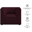 Modway Hilda Curved Back Performance Velvet Upholstered Armchair in Mulberry