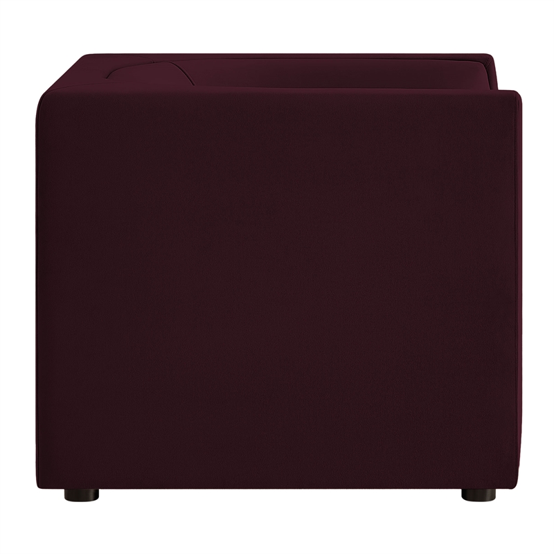 Modway Hilda Curved Back Performance Velvet Upholstered Armchair in Mulberry