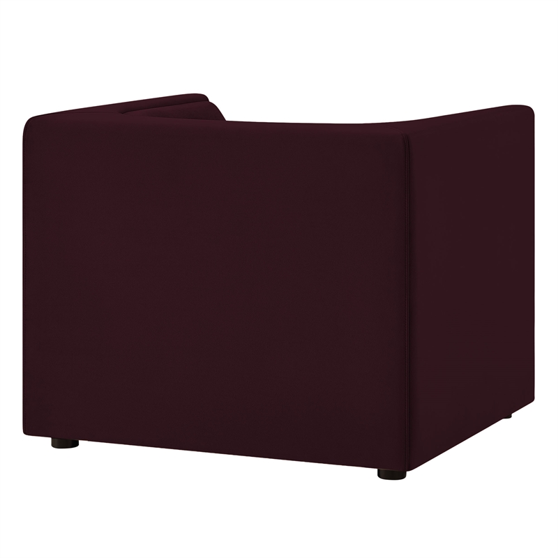 Modway Hilda Curved Back Performance Velvet Upholstered Armchair in Mulberry