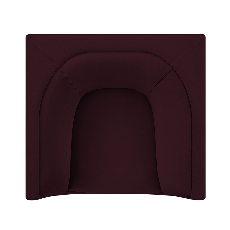 Modway Hilda Curved Back Performance Velvet Upholstered Armchair in Mulberry
