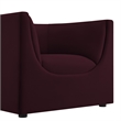 Modway Hilda Curved Back Performance Velvet Upholstered Armchair in Mulberry