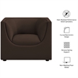 Modway Hilda Curved Back Performance Velvet Upholstered Armchair Chocolate Brown
