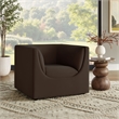Modway Hilda Curved Back Performance Velvet Upholstered Armchair Chocolate Brown