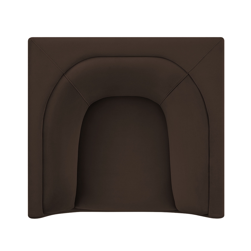 Modway Hilda Curved Back Performance Velvet Upholstered Armchair Chocolate Brown