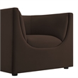 Modway Hilda Curved Back Performance Velvet Upholstered Armchair Chocolate Brown