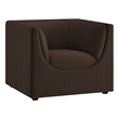 Modway Hilda Curved Back Performance Velvet Upholstered Armchair Chocolate Brown