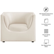 Modway Hilda Curved Back Performance Velvet Upholstered Armchair in Alabaster