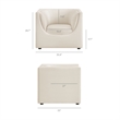 Modway Hilda Curved Back Performance Velvet Upholstered Armchair in Alabaster