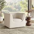 Modway Hilda Curved Back Performance Velvet Upholstered Armchair in Alabaster