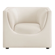 Modway Hilda Curved Back Performance Velvet Upholstered Armchair in Alabaster