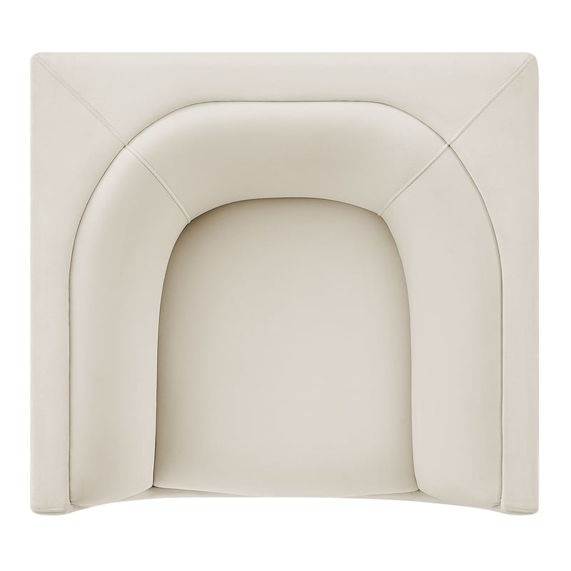 Modway Hilda Curved Back Performance Velvet Upholstered Armchair in Alabaster