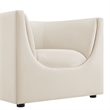 Modway Hilda Curved Back Performance Velvet Upholstered Armchair in Alabaster