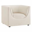 Modway Hilda Curved Back Performance Velvet Upholstered Armchair in Alabaster