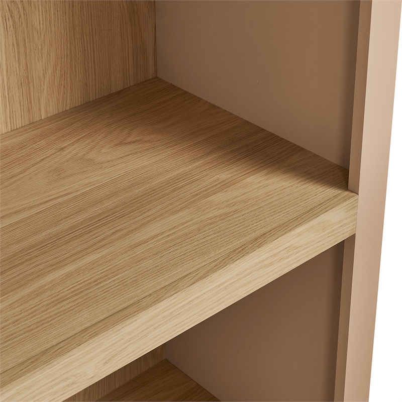 Caleb 4 Arched Display Shelf Bookcase in Tan