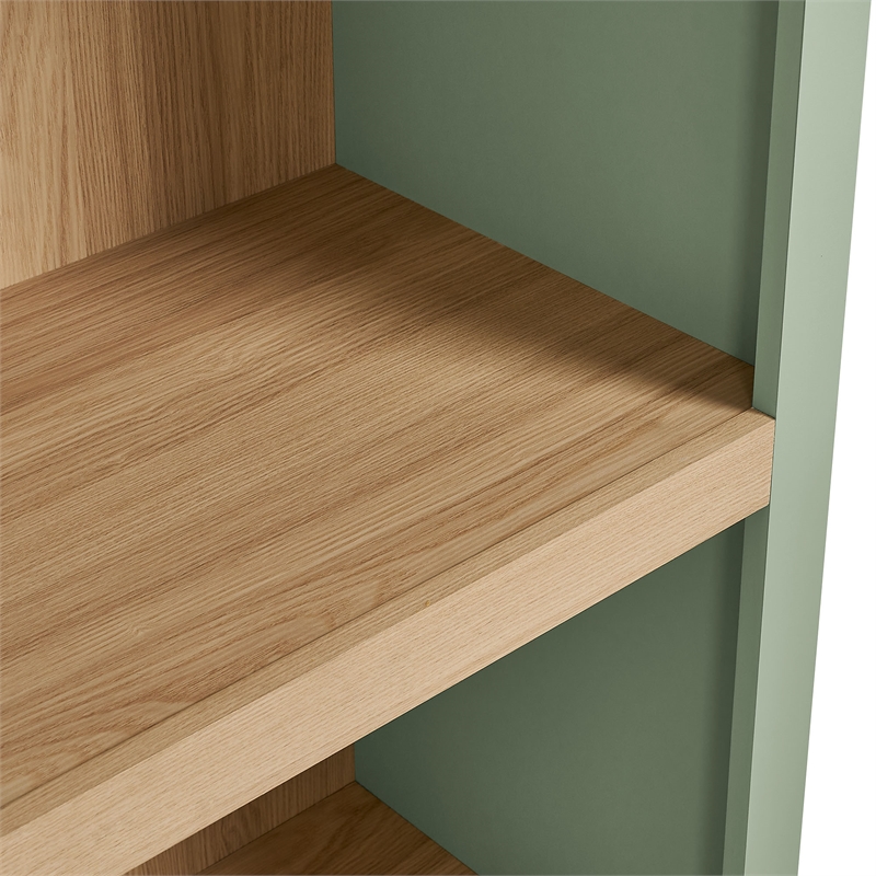 Caleb 4 Arched Display Shelf Bookcase in Sage