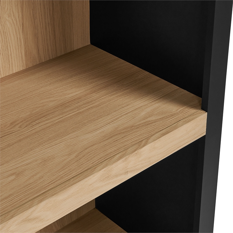 Caleb 4 Arched Display Shelf Bookcase in Black