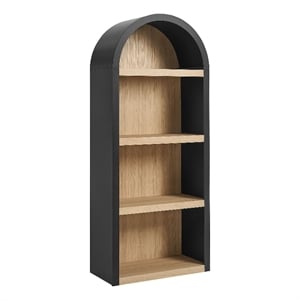 Caleb 4 Arched Display Shelf Bookcase in Black