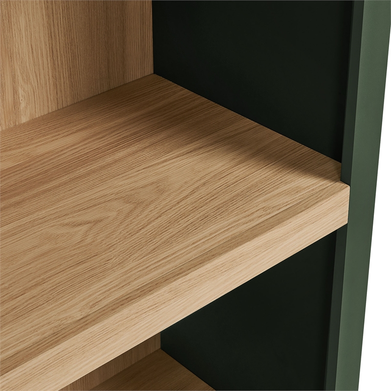 Caleb 4 Arched Display Shelf Bookcase in Hunter Green