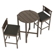 Eleni 3-Piece Outdoor Teak Wood Bar Set in Weathered Gray Flint