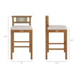 Eleni 3-Piece Outdoor Teak Wood Bar Set in Natural Sail