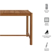 Eleni Rectangle 56-Inch Outdoor Teak Wood Rectangular Bar Table in Natural