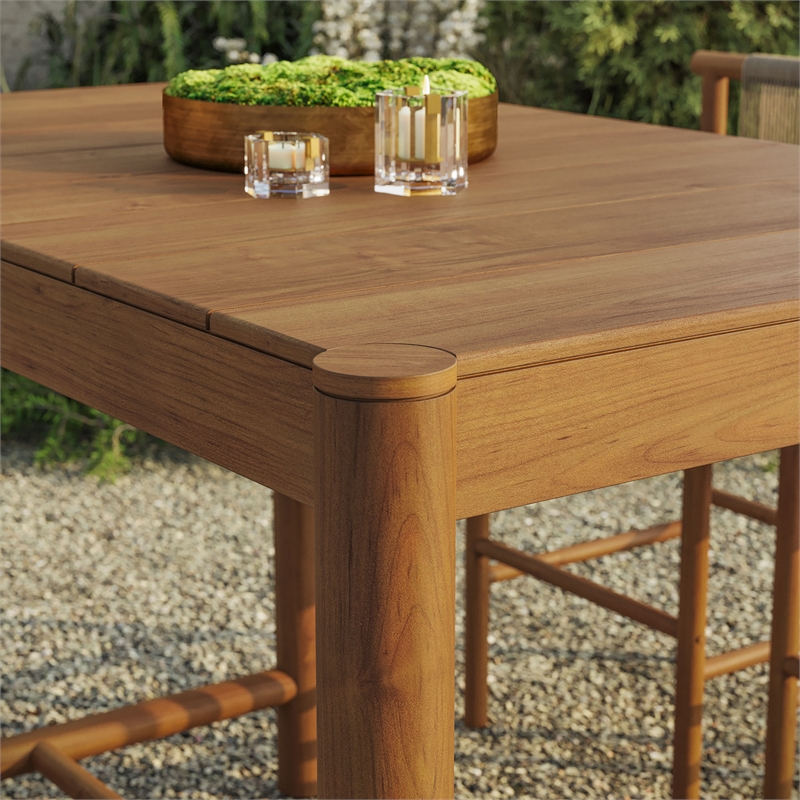 Eleni Rectangle 56-Inch Outdoor Teak Wood Rectangular Bar Table in Natural