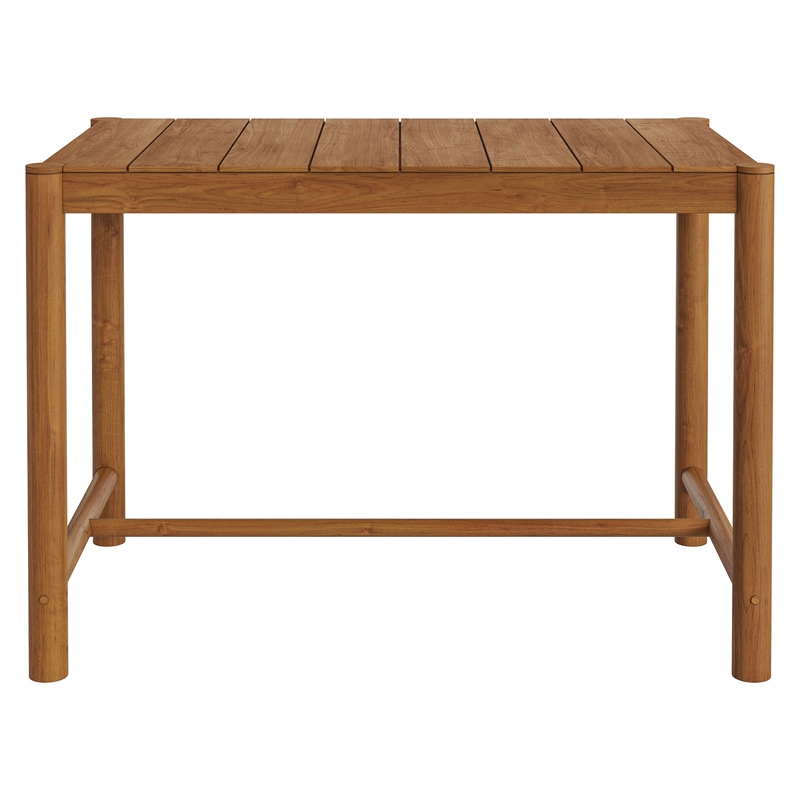 Eleni Rectangle 56-Inch Outdoor Teak Wood Rectangular Bar Table in Natural