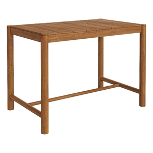 Eleni Rectangle 56-Inch Outdoor Teak Wood Rectangular Bar Table in Natural
