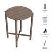 Eleni Round 35 Inch Outdoor Teak Wood Round Bar Table in Weathered Gray Teak
