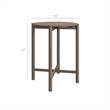 Eleni Round 35 Inch Outdoor Teak Wood Round Bar Table in Weathered Gray Teak