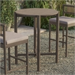 Eleni Round 35 Inch Outdoor Teak Wood Round Bar Table in Weathered Gray Teak