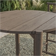 Eleni Round 35 Inch Outdoor Teak Wood Round Bar Table in Weathered Gray Teak