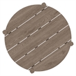 Eleni Round 35 Inch Outdoor Teak Wood Round Bar Table in Weathered Gray Teak