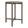 Eleni Round 35 Inch Outdoor Teak Wood Round Bar Table in Weathered Gray Teak