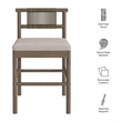 Eleni Outdoor Teak Wood Counter Stools Set of 2 in Weathered Gray Pebble